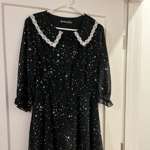 Black and white star dress size medium